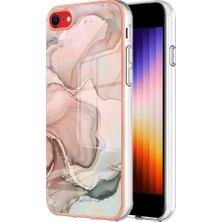 Xstep Case Apple Iphone Se (2020) / Se (2022) / 7/8 4.7 Inç Yb Imd Serisi-16 Stil E Mermer Desenli Telefon Kılıfı Elektrokap Kenar 2.0mm Tpu Tpu Imd Anti-Fall Kapak (Yurt Dışından)