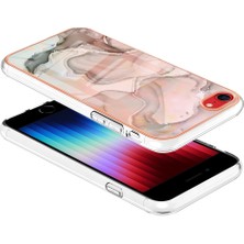 Xstep Case Apple Iphone Se (2020) / Se (2022) / 7/8 4.7 Inç Yb Imd Serisi-16 Stil E Mermer Desenli Telefon Kılıfı Elektrokap Kenar 2.0mm Tpu Tpu Imd Anti-Fall Kapak (Yurt Dışından)