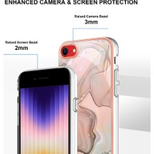 Xstep Case Apple Iphone Se (2020) / Se (2022) / 7/8 4.7 Inç Yb Imd Serisi-16 Stil E Mermer Desenli Telefon Kılıfı Elektrokap Kenar 2.0mm Tpu Tpu Imd Anti-Fall Kapak (Yurt Dışından)