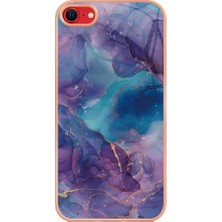 Xstep Case Apple Iphone Se (2020) / Se (2022) / 7/8 4.7 Inç Yb Imd Serisi-16 Stil E Mermer Desenli Telefon Kılıfı Elektrokap Kenar 2.0mm Tpu Tpu Imd Anti-Fall Kapak (Yurt Dışından)