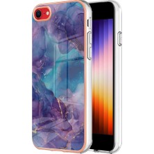 Xstep Case Apple Iphone Se (2020) / Se (2022) / 7/8 4.7 Inç Yb Imd Serisi-16 Stil E Mermer Desenli Telefon Kılıfı Elektrokap Kenar 2.0mm Tpu Tpu Imd Anti-Fall Kapak (Yurt Dışından)