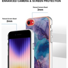 Xstep Case Apple Iphone Se (2020) / Se (2022) / 7/8 4.7 Inç Yb Imd Serisi-16 Stil E Mermer Desenli Telefon Kılıfı Elektrokap Kenar 2.0mm Tpu Tpu Imd Anti-Fall Kapak (Yurt Dışından)