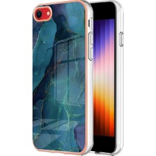 Xstep Case Apple Iphone Se (2020) / Se (2022) / 7/8 4.7 Inç Yb Imd Serisi-16 Stil E Mermer Desenli Telefon Kılıfı Elektrokap Kenar 2.0mm Tpu Tpu Imd Anti-Fall Kapak (Yurt Dışından)