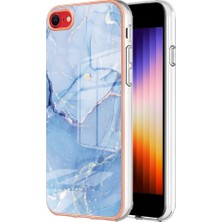 Xstep Case Apple Iphone Se (2020) / Se (2022) / 7/8 4.7 Inç Yb Imd Serisi-16 Stil E Mermer Desenli Telefon Kılıfı Elektrokap Kenar 2.0mm Tpu Tpu Imd Anti-Fall Kapak (Yurt Dışından)