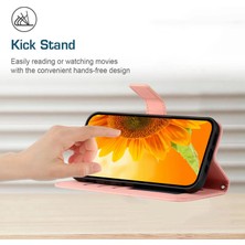 Xstep Case Apple Iphone 7/8 4.7 Inç / Se (2020) / Se (2022) HT04 Cilt Touch Stand Deri Kılıf Baskılı Ayçiçeği Telefon Cüzdan Kapağı Omuz Kayışı Ile (Yurt Dışından)