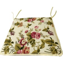 Vip Home Concept Sandalye Minderi Eko Fermuarlı Süngerli-1 Adet(Ingiliz Gülü)Yıkanabilir