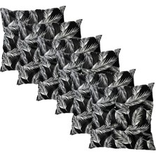 Vip Home Concept Dekoratif Pofidik Puf Sandalye Minderi  Kare 35X35X7 Cm-Siyah Tüy(6 Adet)