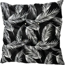 Vip Home Concept Dekoratif Pofidik Puf Sandalye Minderi  Kare 35X35X7 Cm-Siyah Tüy(1 Adet)