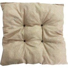 Vip Home Concept Dekoratif Pofidik Puf Sandalye Minderi  Kare 35X35X7 Cm-Krem(1 Adet)