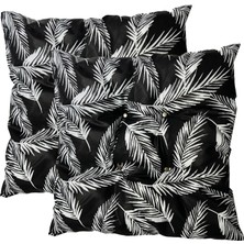 Vip Home Concept Dekoratif Pofidik Puf Sandalye Minderi  Kare 35X35X7 Cm-Siyah Tüy(2 Adet)