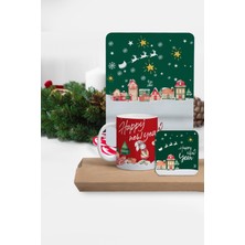 Happy New Year G Kare Mousepad, Kupa ve Bardak Altlığı Seti