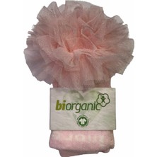 Bibaby Organik Çorap Külotlu Jakarlı Dantelli Pembe