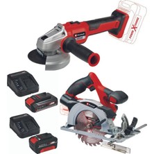 Einhell A x  x io 18/115 Q Avuç Taşlama Te-Cs 18/150 Daire Testere 2.5ah+4.0ah Set