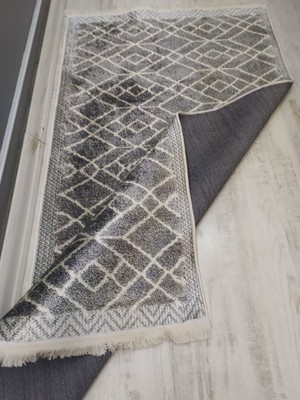 Kaymaz Tabanlı Yıkanabilir Çizgili Kilim Desenli Dokuma Taban Halı