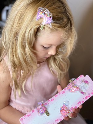 Queen Aksesuar Hareketli Pullu 4lü Unicorn Mickey Toka Seti Gold Altın Pensli