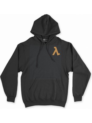 Cix Half Life Cep Logolu Siyah Sweatshirt Hoodie