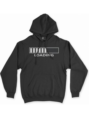 Cix Loading Yükleniyor Tasarım Siyah Sweatshirt Hoodie