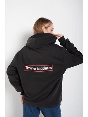 Trendseninle Happiness Tasarım Baskılı Sweatshirt