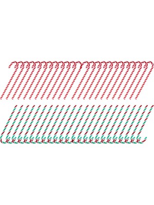 Gorgeous 48 Adet Noel Plastik Sahte Şeker Kamışı Bükülmüş Oyuncak Noel Ağacı Asılı Süslemeleri Için Koltuk Değneği (Yurt Dışından)