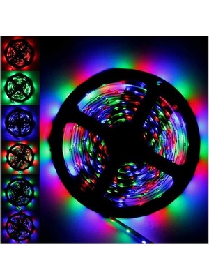 Filonline Rgb Kumandalı Şerit LED Set 3 Çipli 5 Metre Trafolu/su Geçirmez/flaşlı Rgb Set