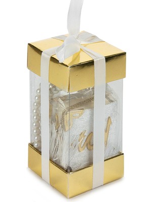 İhvan Online Özel Kutulu Mini Kadife Kaplı Kuran ve Inci Tesbih Seti Kırmızı Krem