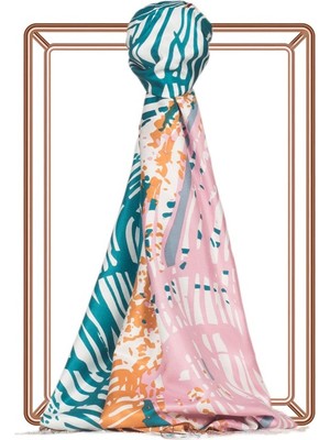 Ipekevi Renkli Zebra Desenli Ipek Şal 01940-MODEL 04