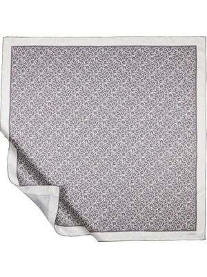 Ipekevi Typo Monogram Tivil Ipek Eşarp-Füme