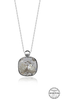 Swarovski Crystal Kadın Cushion Square Gümüş Kolye