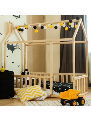 Loolpi Home Loolpi Home Montessori Bebek ve Çocuk Karyolası Unisex Doğal Ahşap Yatak