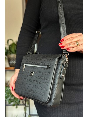 Just Polo Kadın 3 Bölmeli Ayarlanabilir Uzun Askılı Postacı Çanta ve Cüzdan Kombini