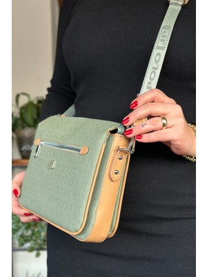 Just Polo Kadın 3 Bölmeli Ayarlanabilir Uzun Askılı Postacı Çanta ve Cüzdan Kombini