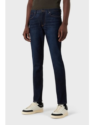 Emporio Armani Pamuklu Normal Bel Slim Fit Dar Paça J06 Jeans Erkek Kot Pantolon 6L1J06 1DI4Z 0941