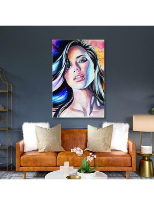 SML Tablo Adriana Lima Sulu Boya Portre Dijital Sanat Kanvas Tablo