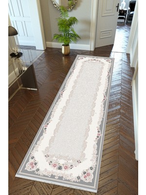 10 Post Online  yolluk Koridor Bej Ekru Dijital Baskı Kaymaz Yuvarlak Oval Kesme Ince Yıkanabilir Halı