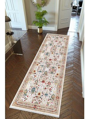 10 Post Online  yolluk Koridor Kahverengi Krem Dijital Baskı Kaymaz Yuvarlak Oval Kesme Ince Yıkanabilir Halı