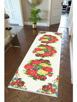 10 Post Online  yolluk Koridor Çok Renkli Dijital Baskı Kaymaz Yuvarlak Oval Kesme Ince Yıkanabilir Halı