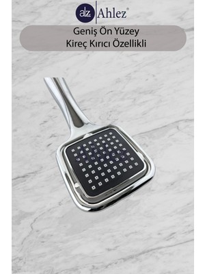 Ahlez Elite Kare Duş Başlığı + Spiral Duş Hortumu Duş Takımı Duş Seti