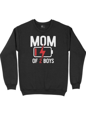 Cix Mom Of 2 Boys Erkek Annesi Siyah Sweatshirt