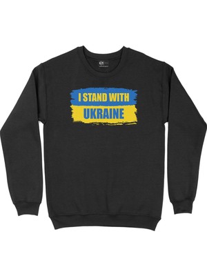 Cix I Stand With Ukraine Ukrayna Siyah Sweatshirt