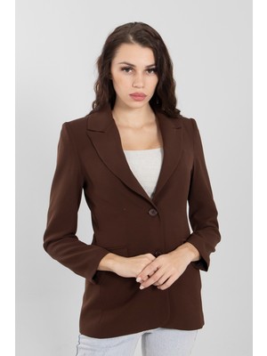 Feminist Kahve Vatkalı Astarlı Blazer Ceket 0105110.05