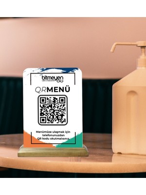 BK Restoran & Cafe & Barlara Özel Ahşap Standlı Pleksi Qr Kod Menü-3