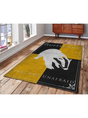 Nesa Decor Harry Potter Hufflepuff Halısı Gruplar Hogwarts Binaları Filim Odası Genç Odası Halısı Yumuşak Doku