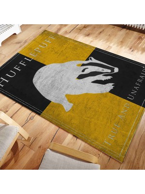 Nesa Decor Harry Potter Hufflepuff Halısı Gruplar Hogwarts Binaları Filim Odası Genç Odası Halısı Yumuşak Doku