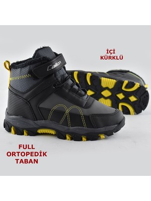 Ispartalılar Callion 918 Ortopedik Taban Çocuk Outdoor Bot Ayakkabı Bilekli Kürklü