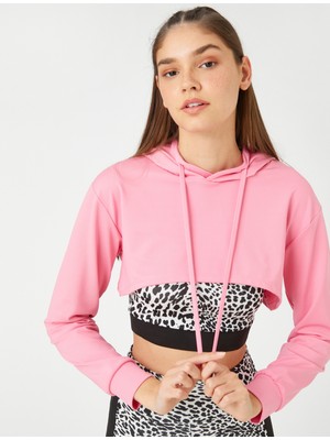 Koton Crop Kapüşonlu Spor Sweatshirt Uzun Kollu