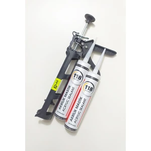 Glax 2 Adet Beyaz Silikonize Mastik / Çekomastik 2X450 Gr. + Glax Silikon Tabancası