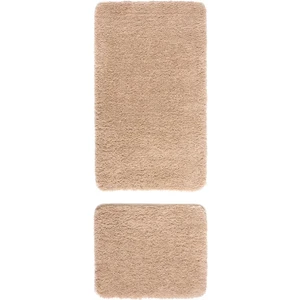 Segura Peluş Bej Kaydırmaz Taban 2li Banyo Paspası 60 x 100 - 50 x 60