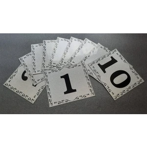 Kapı Numarası 10X12 cm  Metalik Gümüş Gri Üzeri Siyah Baskı Kendinden Yapışkanlı No:1 Den 10’a
