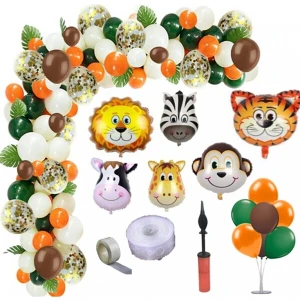 Bi Dolu Mutluluk Balon Safari Temalı Doğum Günü Seti