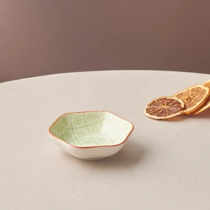 Floral Yeşil Hexagon Çerezlik 10 cm